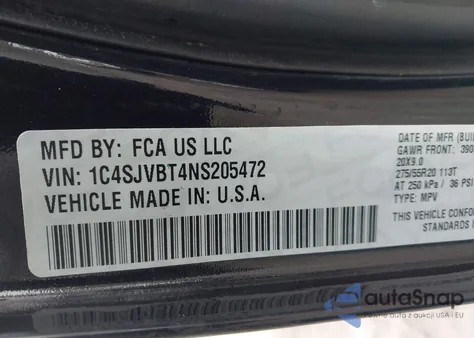 2022 Jeep Wagoneer Series Ii 4X4 from USA, damaged, VIN 1C4SJVBT4NS205472